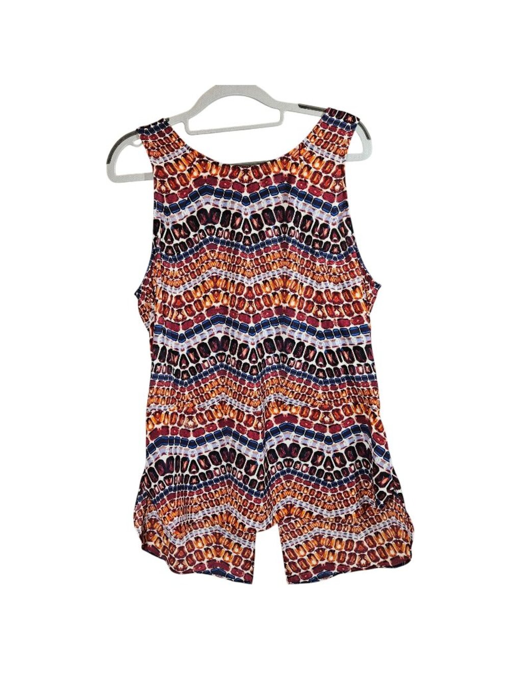 NWT Sam Edelman Multicolor Sleeveless Top With Back Zipper Womens Size L Vibrant